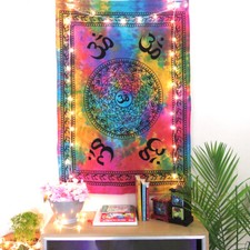 Wall Hanging Tapestry Decor Tie Die Throw Mandala Indian Om Cotton Wall Tapestry picture