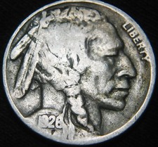 Scarce Original KEY Date 1926-S BUFFALO NICKEL Lowest Mintage Buffalo LE14SM picture