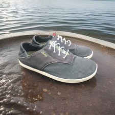 OluKai Mens Nohea Moku No Tie Black Boat Shoes Size 8 picture