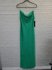 New Aidan by Adrianna Papell Green Knit Crepe Cowl Neck Gown Size 8 picture