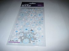 Craft Stickers Sticko Snow Flakes Winter White Snowflakes Repeats picture
