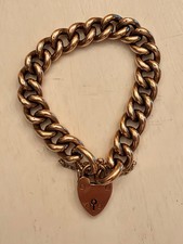 Edwardian 9k Curb Padlock Bracelet picture