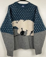 Vintage Woolrich Polar Bear Sweater Adult Chunky Knit Fisherman Normcore VTG 80s picture