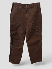 Stussy Mens Trekking Pant 32 Coffee Canvas Double Knee Relaxed Fit 2024 picture