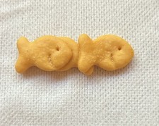 Rare Conjoined School Of 3 Goldfish Crackers Manufacturing Error picture
