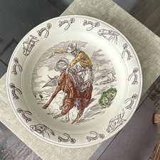 Rare 16” Vintage Vernon Kilns Frontier Days Platter Chop Plate Winchester 73 picture