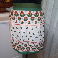 Vintage Cherry Half Apron W/Original Tag picture
