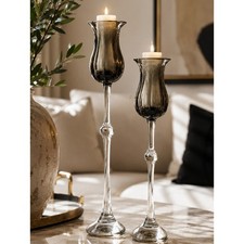 Vintage Rosenthal Tulipa Smoke Crystal Candlesticks Set of 2 | 10