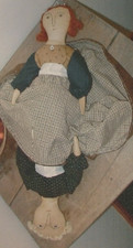 PATTERN - Primitive TWO SISTERS Topsy Turvey DOLLS - Hootin Annies 2003 OOP picture