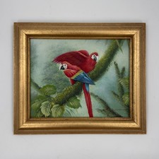 Tropical Scarlet Macaw Parrot Painting on Canvas picture