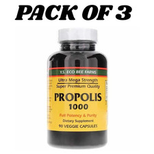 Propolis-Raw Unprocessed 1000mg Y.S. Organic Bee Farms 90 Caps PACK OF 3 picture