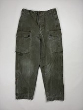Vintage 1950s Belgian Army A.M. Seynaeve Military Cargo Trousers Pants Size 30/S picture