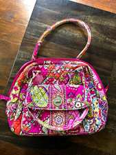 Vera Bradley Pink Swirls purse Top Handle, Zip, Silver Hardware picture
