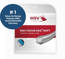 MSV Focus HEX Soft Tennis String Set, 18/1.15 Gauge, Sky Blue picture