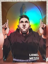 LIONEL MESSI 2026 Leaf Metal Chrome ANIME NATION OVA SILVER INTER MIAMI picture