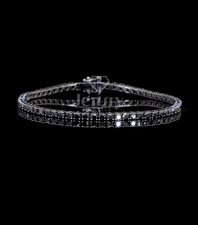 5.00 CT Natural Black Round Cut Diamond Tennis Bracelet,IGI Certified,Gift picture