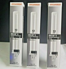 3x Sylvania Dulux S  13W 2700K 21136 CF13DS/827 2-PIN Compact Fluorescent Bulb picture