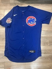 Chicago Cubs Black MLB Spring Training Game Used Worn Nike Authentic Jersey 44 picture