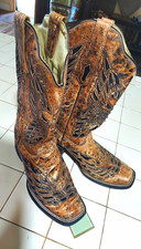 Corral Brand Women's Cowboy Boots Brown US 9.5 R1226,  Sequin Inlay picture