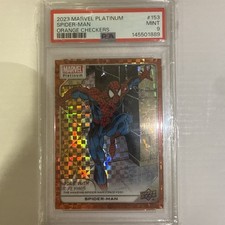 2023 Marvel Platinum Spider-Man Orange Checkers /33 PSA 9 picture