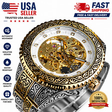 Luxury Skeleton Automatic Watch Men Stainless Steel Mechanical Wristwatch picture