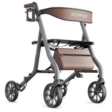 Foldable Rollator Walker Rolling Walker with Seat for Seniors Max 300 Lb Limit picture