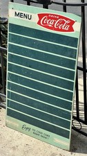 Vintage 1950's Coca Cola Message Menu Board Masonite Coke Sign 30