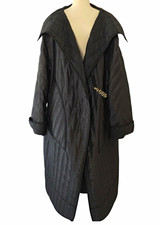  1990s/Y2K Reversible Oversized      Black Quilted Long Overcoat XXL picture