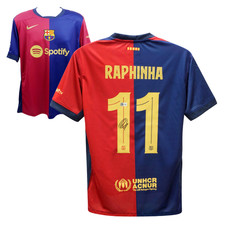 Raphinha Signed FC Barcelona Home Soccer Jersey #11 with Beckett COA picture