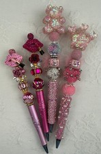 Custom beaded pen Luxury Inspired Pink Gift.Basket filler. Journal. picture