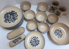 Vintage Pfaltzgraff Folk Art Dinnerware. USA Stamp Active 1980. 21 pieces picture