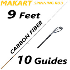 9ft Fishing Rod Spinning Pole Carbon Fiber Portable Heavy Fast 2 section picture