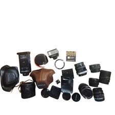 Lot of Vintage Camera Lens & Accessories Olympus Zuiko 75-150mm Vivitar Flash picture