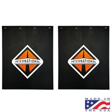 INTERNATIONAL Mud Flaps Poly-Rubber  24” X 30” INTERNATIONAL Logo (pair) Black picture