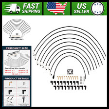 Universal 8mm Spark Plug Wire Set, 90° White Ceramic Boots picture