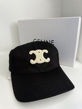 Celine Triomphe Black/Cream Adjustable Baseball Cap Women's Medium picture