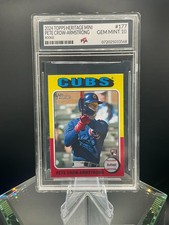 2024 Topps Heritage Pete Crow-Armstrong RC VERY RARE MINI ~GEM MINT PTA 10 🔥 picture