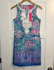 Lilly Pulitzer Shift Dress Women’s 2 Multicolor Floral Sleeveless Back Zip picture