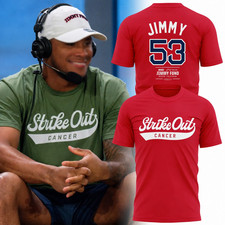 SO HOT# Jimmy Fund 53 Strike Out Cancer Red Baseball Fan T-Shirt 2026 picture