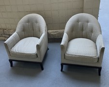 PAIR $12K A RUDIN #615 FRENCH ART DECO JEAN MICHEL FRANK STYLE CLUB CHAIRS AS IS picture