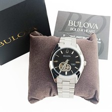Bulova Surveyor Black Dial 96A270 Men Automatic Chronograph Steel Watch 42mm picture