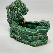 1957 McCoy Cat at the Well Planter String by Splendor Sudden Thought Green USA picture