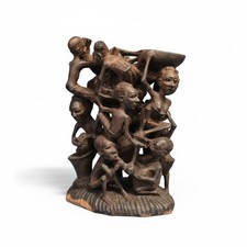 Makonde Tree of Life. Hand Carved Solid Ebony, 30cm - Africa - Vintage picture