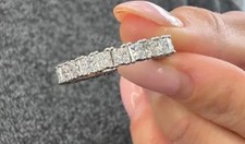2Ct Princess Cut Natural Diamond Full Eternity Wedding Band 14K White Gold 5 6 7 picture