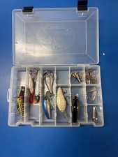 Vintage Fishing Lure Lot 15+ Crankbaits Spoons Topwater Plugs Tackle Box picture