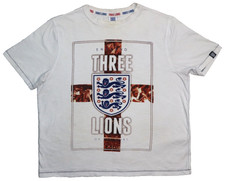 VTG OFFICIAL ENGLAND THREE LIONS FOOTBALL SIZE L SHIRT CROSS SHIELD CREST SOCCER picture