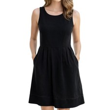 Diane Von Furstenberg Black Sleeveless Fit & Flare Dress SIZE 6 picture