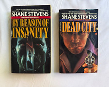 Shane Stevens By Reason of Insanity & Dead City Vintage Crime Lot 1990 1992 picture