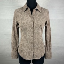VINTAGE Womens Top-HARVE BENARD-BENARD HOLTZMAN Floral Pattern Brown Size Small. picture