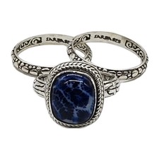 Sarda Ring Set of 3 in Navy Blue Indonesian Coral 3pc Ring Set Lot Size 7 picture